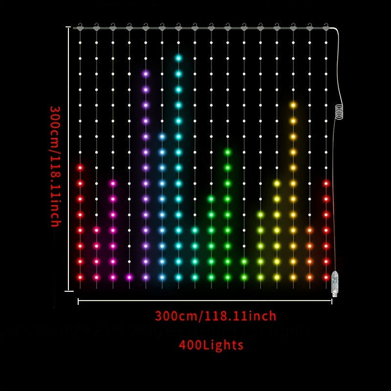 1pc, Intelligent Decorative String Lights, Christmas Ornaments, APP Control to for Switch At Any Time, Support for Dynamic DIY Graffiti Text Editing, 1600 Color Adjustable Screen, Synchronized Music, for Holiday Party, Home D