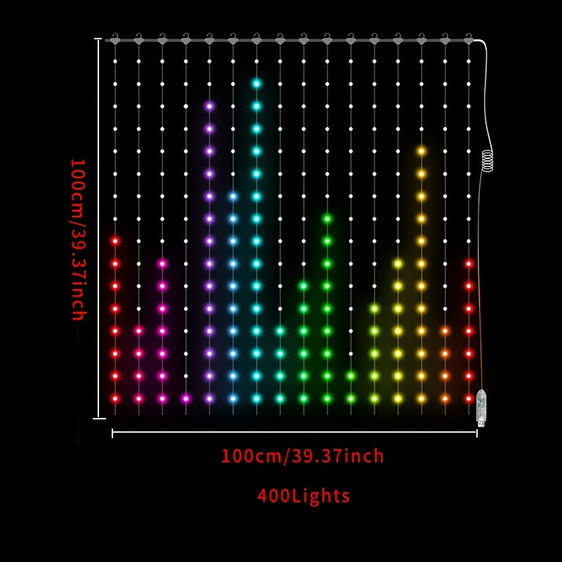 1pc, Intelligent Decorative String Lights, Christmas Ornaments, APP Control to for Switch At Any Time, Support for Dynamic DIY Graffiti Text Editing, 1600 Color Adjustable Screen, Synchronized Music, for Holiday Party, Home D