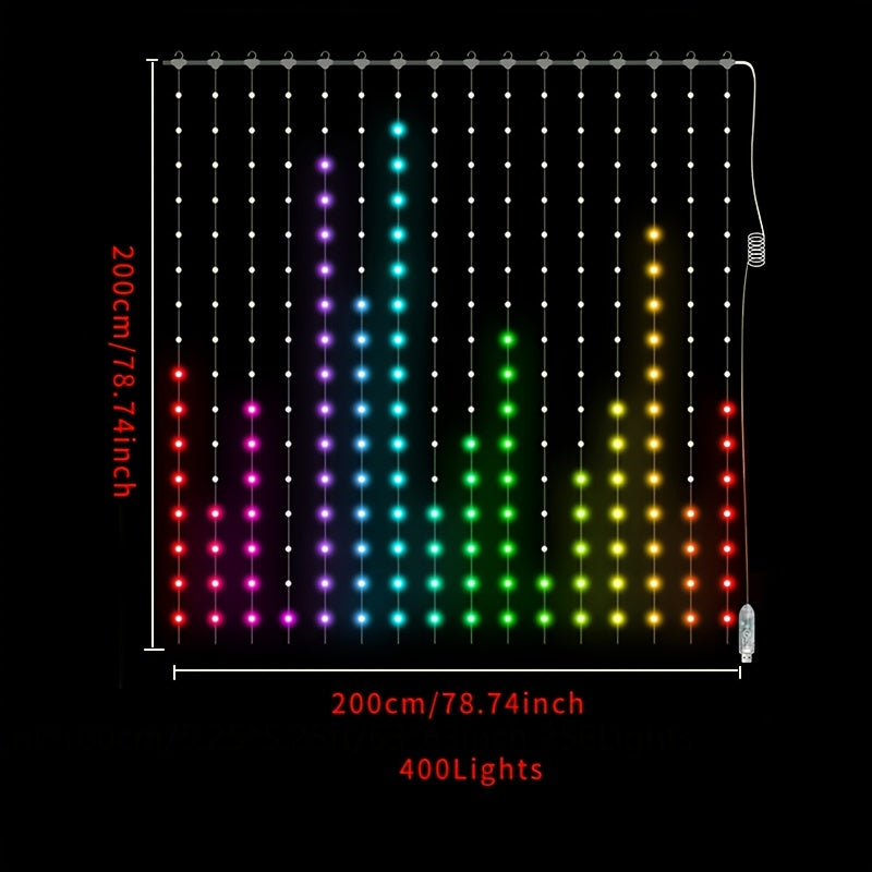 1pc, Intelligent Decorative String Lights, Christmas Ornaments, APP Control to for Switch At Any Time, Support for Dynamic DIY Graffiti Text Editing, 1600 Color Adjustable Screen, Synchronized Music, for Holiday Party, Home D