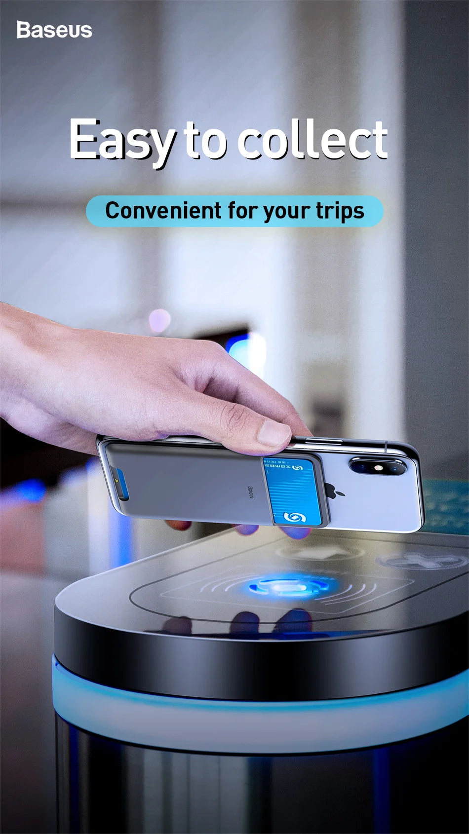 Baseus Universal Phone Back Slot Card Wallet Case For iPhone X Xs Luxury 3M Sticker Silicone Phone Pouch Case For Samsung Xiaomi