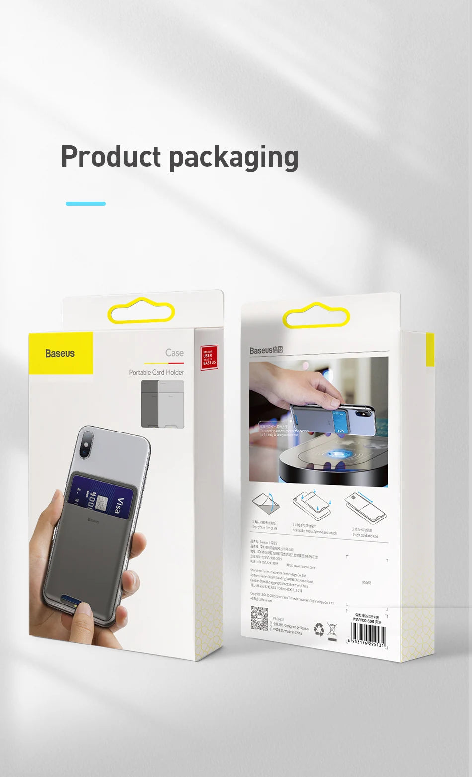 Baseus Universal Phone Back Slot Card Wallet Case For iPhone X Xs Luxury 3M Sticker Silicone Phone Pouch Case For Samsung Xiaomi