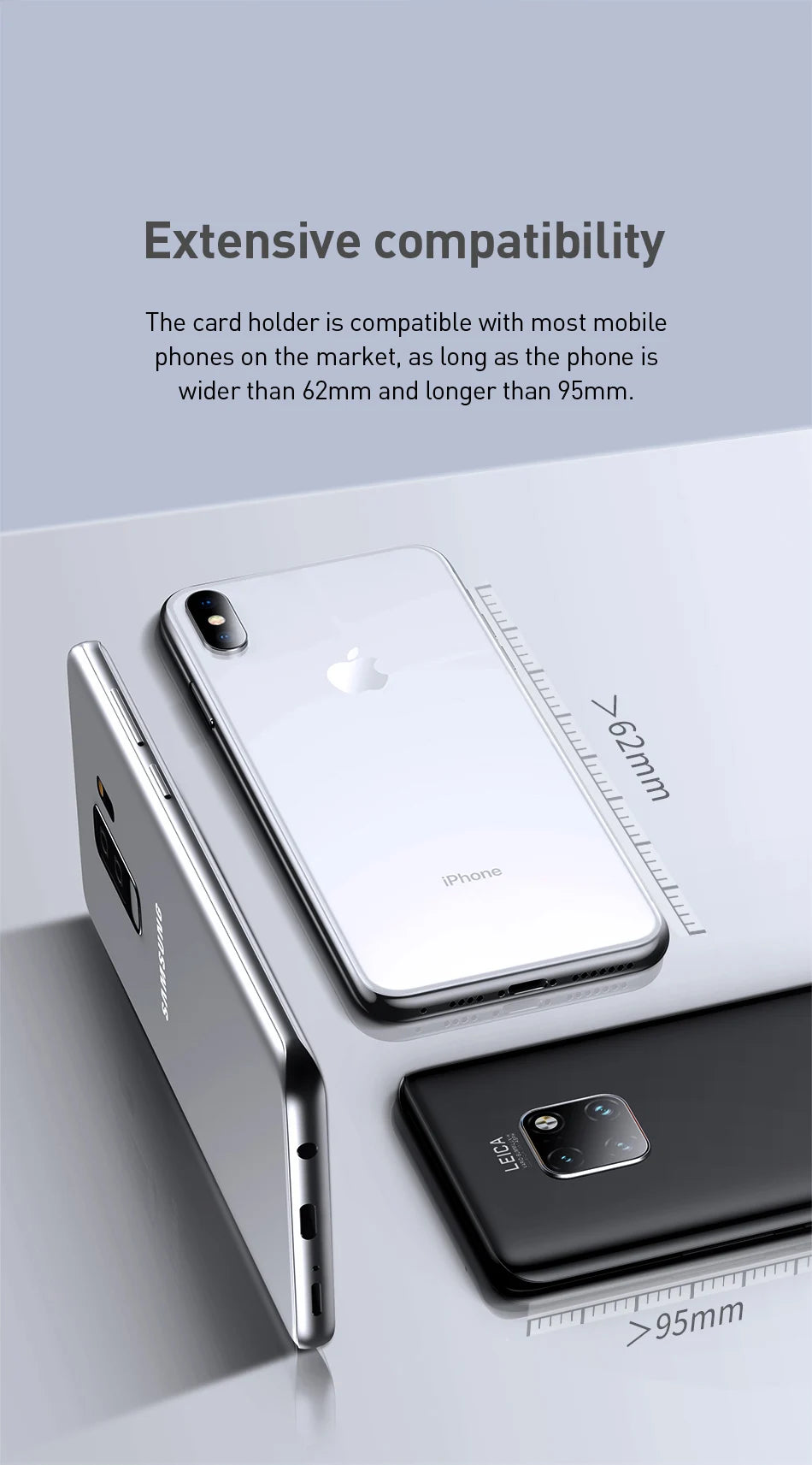 Baseus Universal Phone Back Slot Card Wallet Case For iPhone X Xs Luxury 3M Sticker Silicone Phone Pouch Case For Samsung Xiaomi