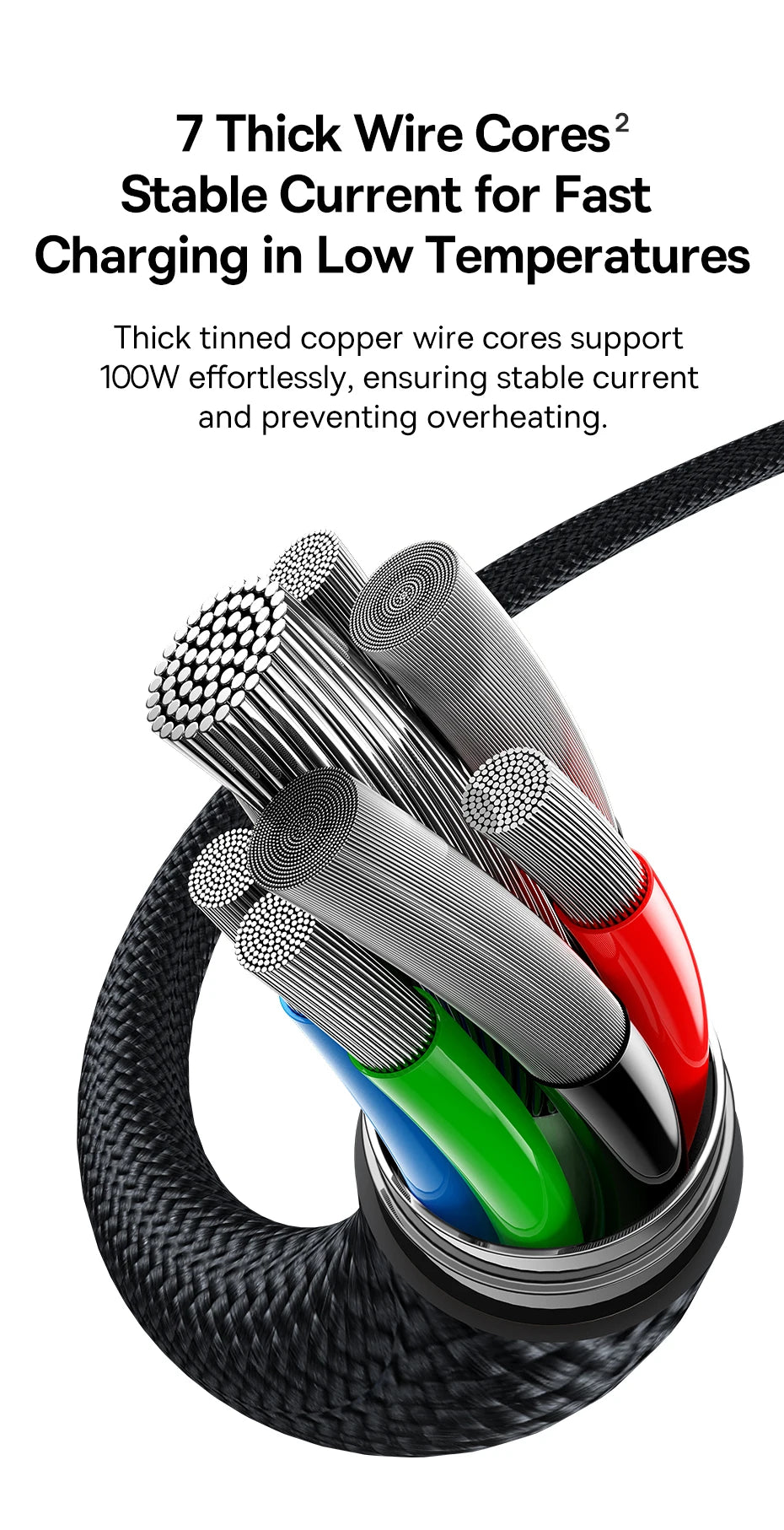 Baseus 3 in 1 USB C Cable 6A 100W Fast Charging Cable For iphone 15 16 pro Type C Cable For Macbook Air Data Cord Xiaomi Oneplus