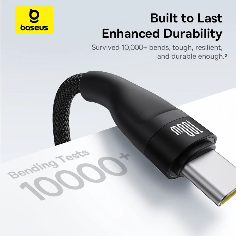 Baseus 3 in 1 USB C Cable 6A 100W Fast Charging Cable For iphone 15 16 pro Type C Cable For Macbook Air Data Cord Xiaomi Oneplus