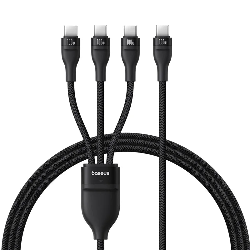 Baseus 3 in 1 USB C Cable 6A 100W Fast Charging Cable For iphone 15 16 pro Type C Cable For Macbook Air Data Cord Xiaomi Oneplus