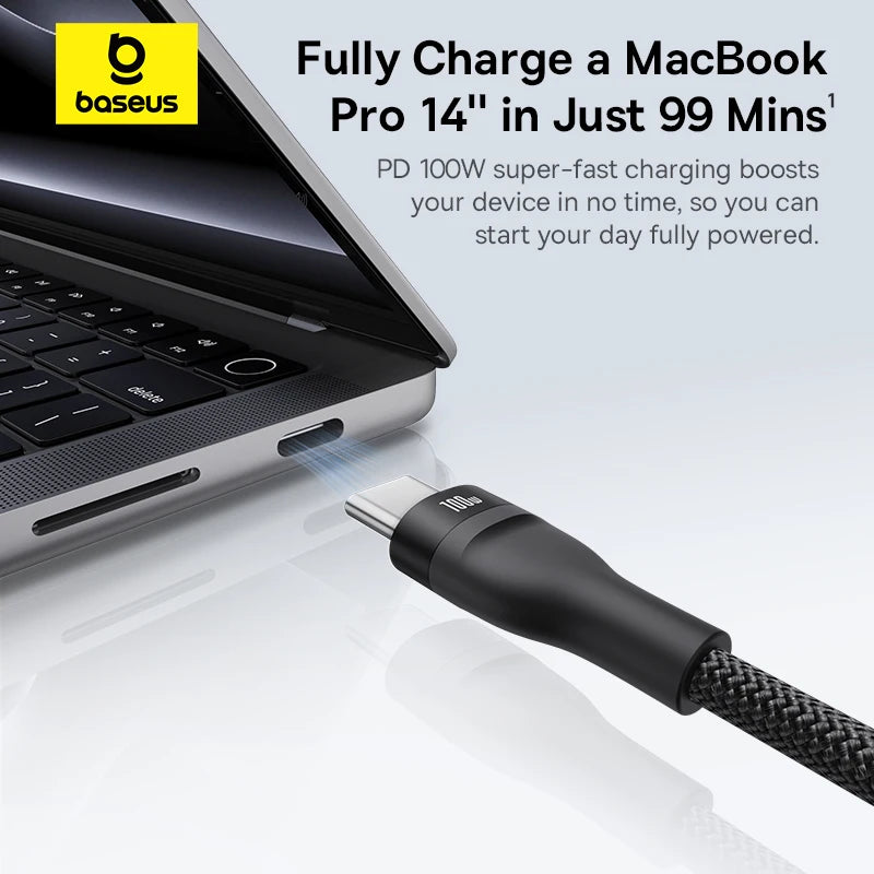 Baseus 3 in 1 USB C Cable 6A 100W Fast Charging Cable For iphone 15 16 pro Type C Cable For Macbook Air Data Cord Xiaomi Oneplus