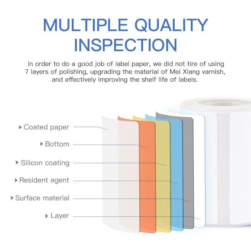 NIIMBOT Thermal Label Paper for B1/B21/B3S Printer 10 Rolls Set Scratch-resistant Sticker Waterproof Oil-Proof Label Tape