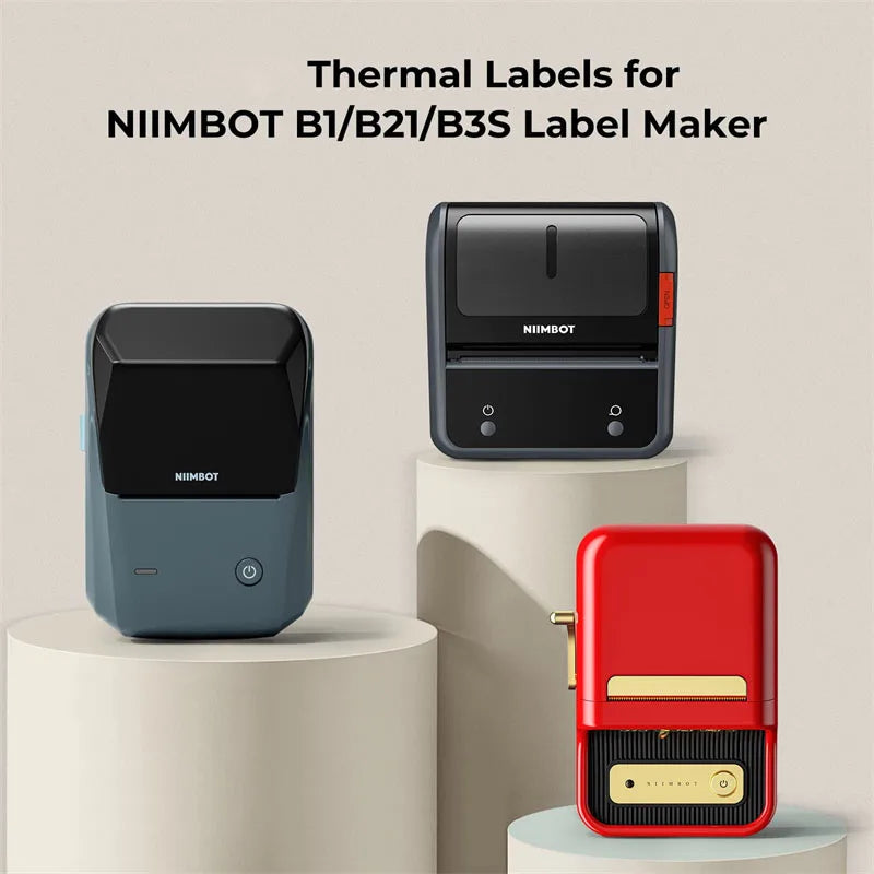 NIIMBOT Thermal Label Paper for B1/B21/B3S Printer 10 Rolls Set Scratch-resistant Sticker Waterproof Oil-Proof Label Tape