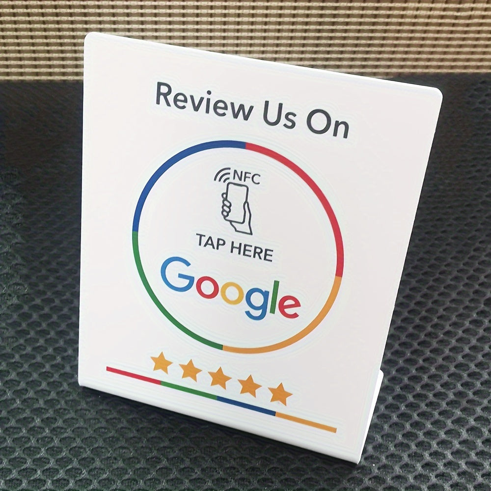 Customizable Google Review NFC Card - Stand-Up Display