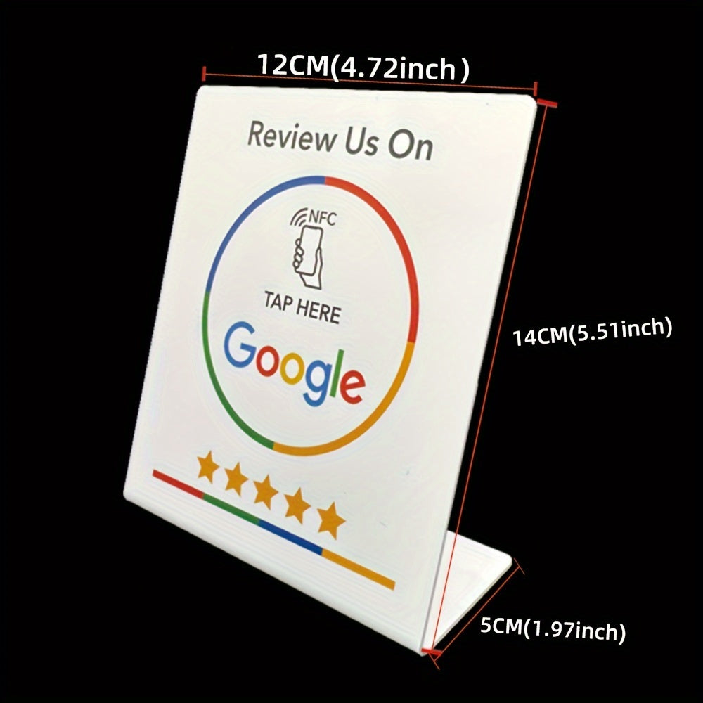 Customizable Google Review NFC Card - Stand-Up Display