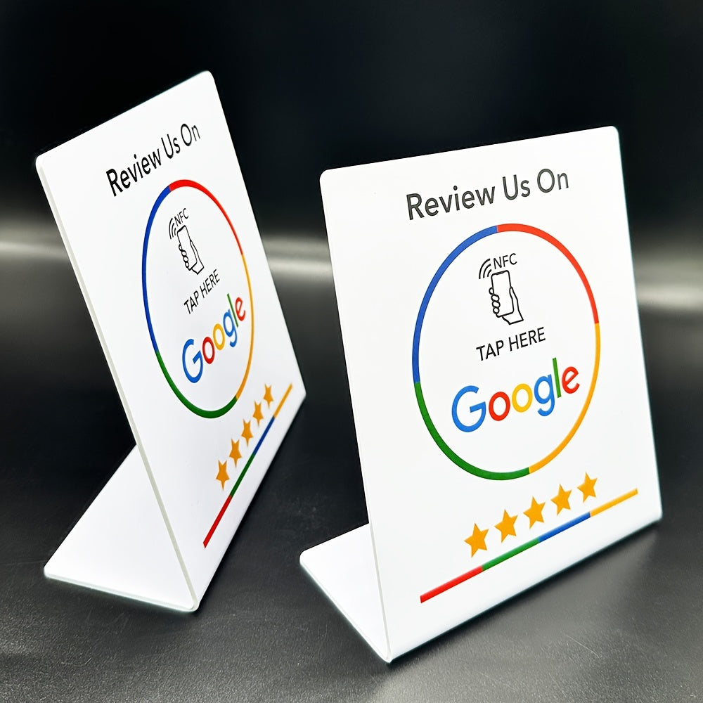 Customizable Google Review NFC Card - Stand-Up Display