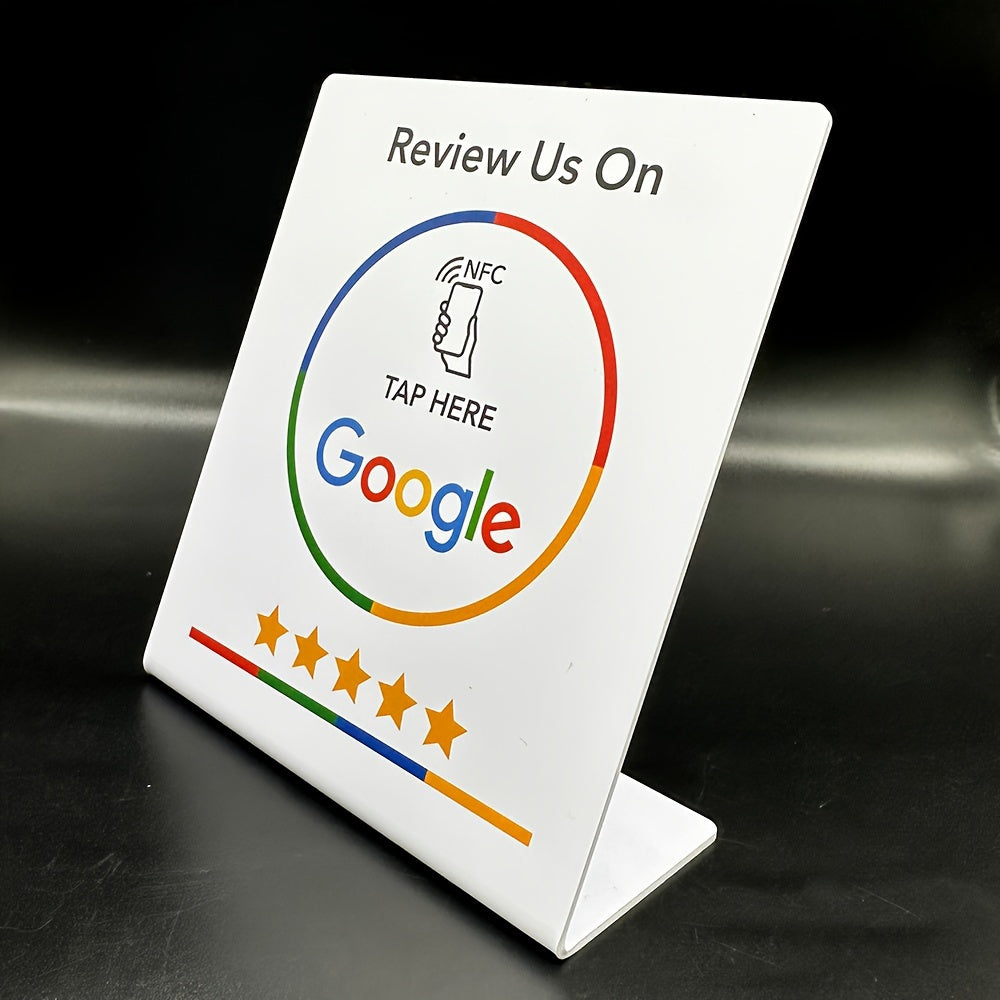 Customizable Google Review NFC Card - Stand-Up Display