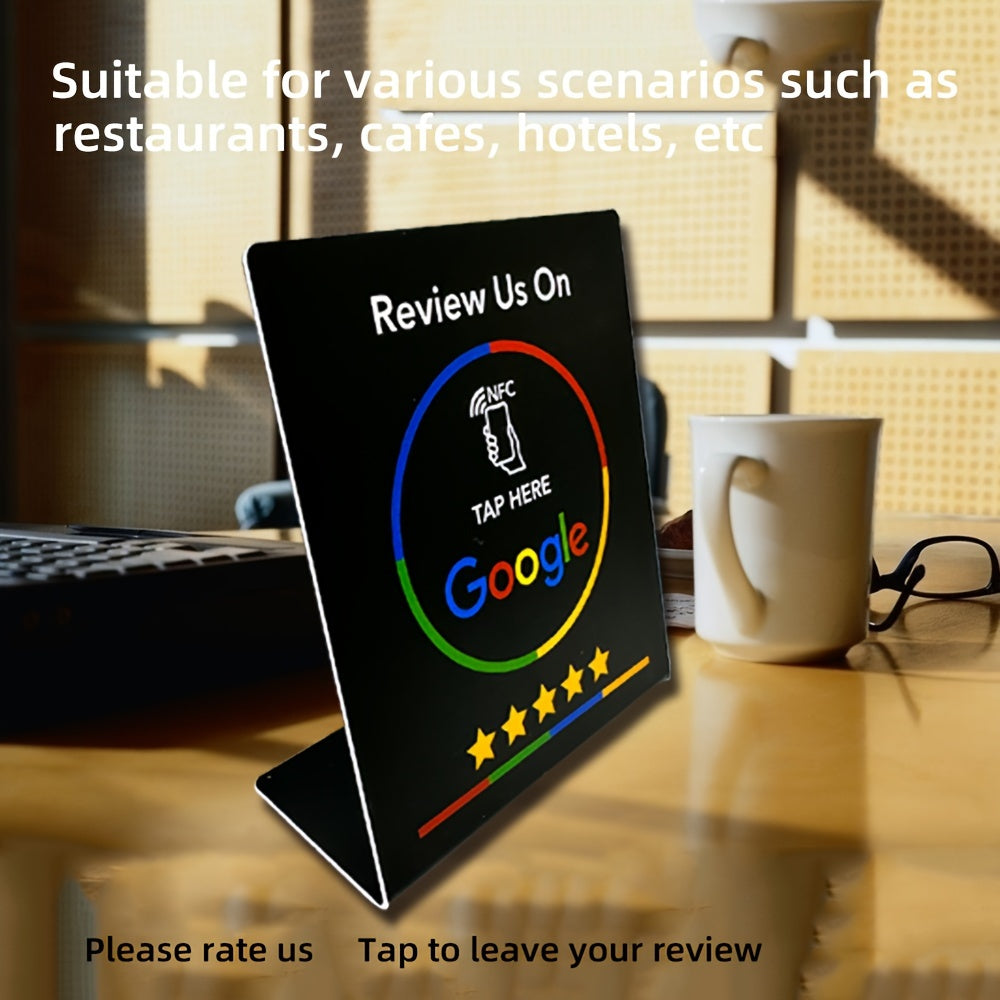 Customizable Google Review NFC Card - Stand-Up Display