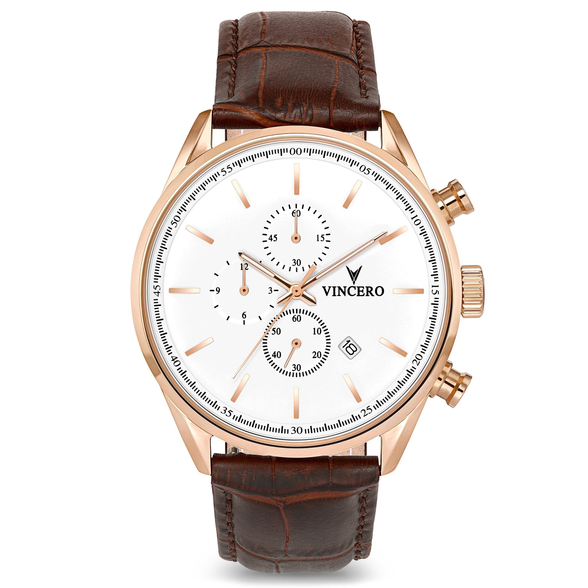 VINCERO Watch - The Chrono S White/Rose Gold