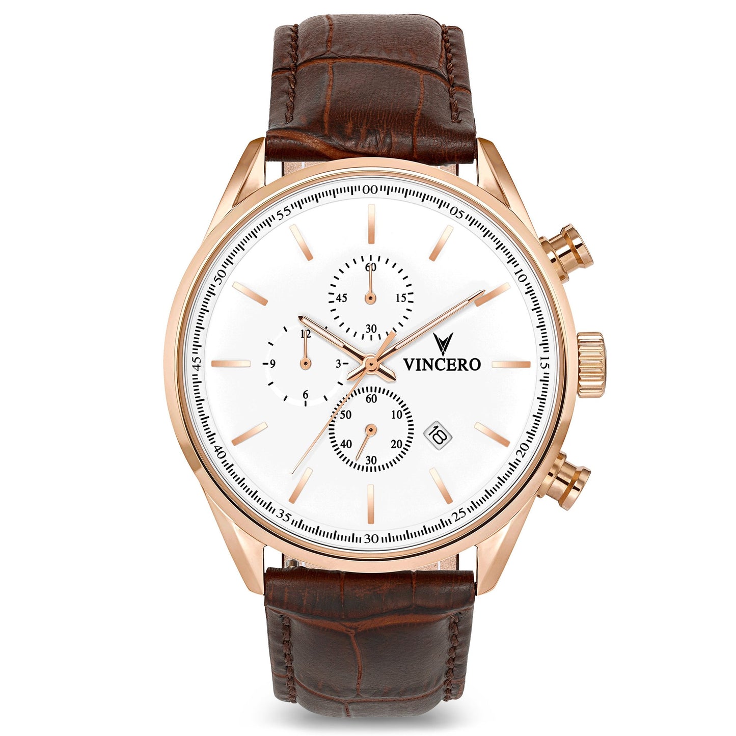 VINCERO Watch - The Chrono S White/Rose Gold