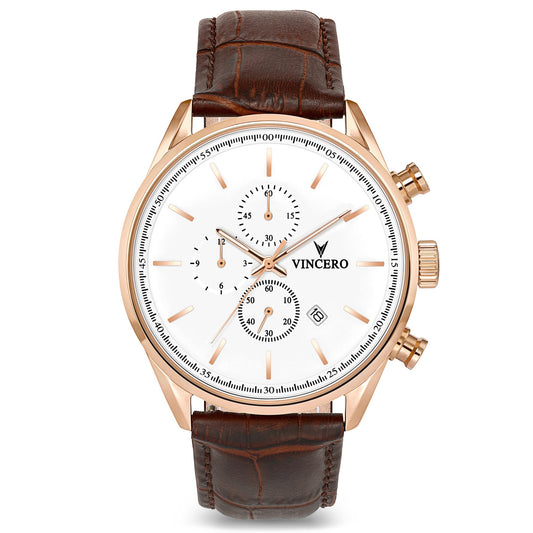 VINCERO Watch - The Chrono S White/Rose Gold