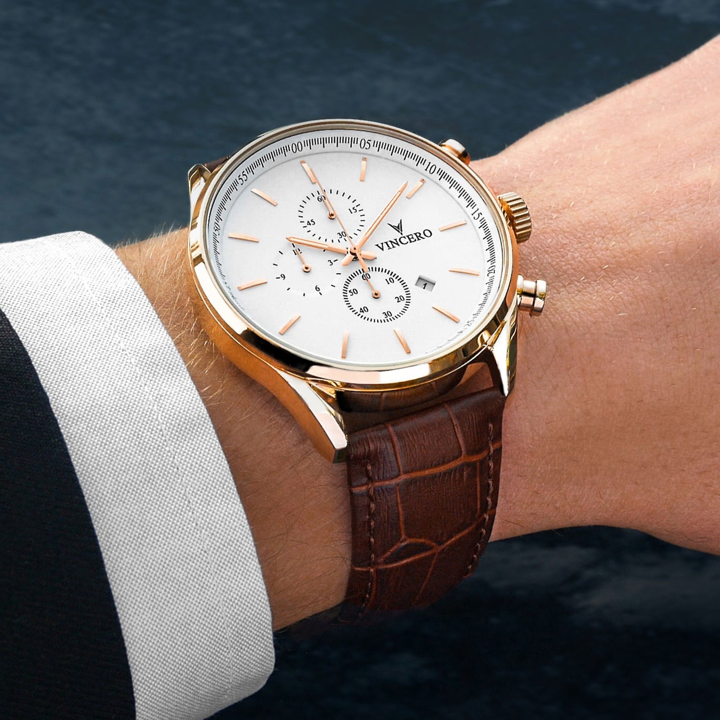 VINCERO Watch - The Chrono S White/Rose Gold