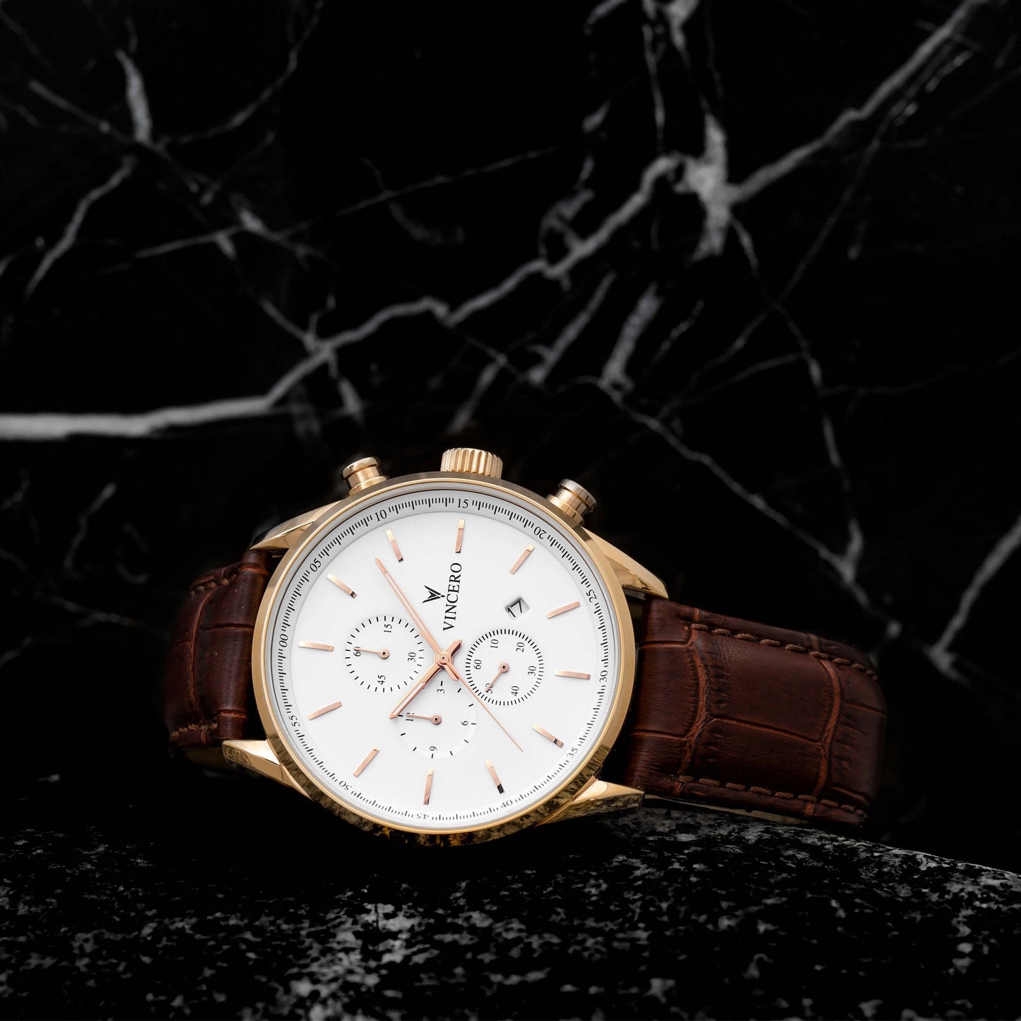 VINCERO Watch - The Chrono S White/Rose Gold