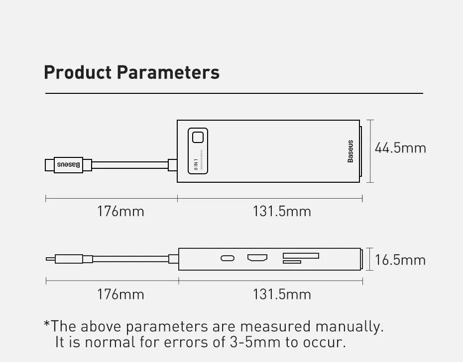 Baseus USB C HUB USB 3.0 3 0 Type C Multi HUB for Macbook Pro Air Surface Pro 7 USB Ethernet Network HUB Dock Station Splitter