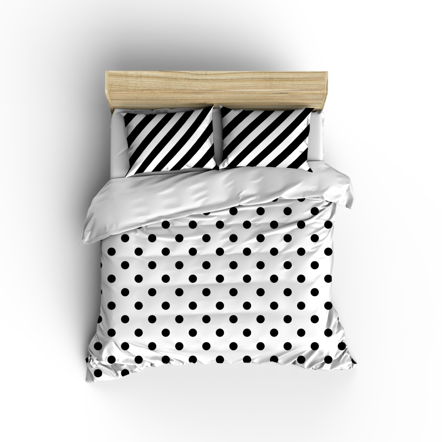 Helen George Luxury Line Duvet Cover Set - Black Polka Dots