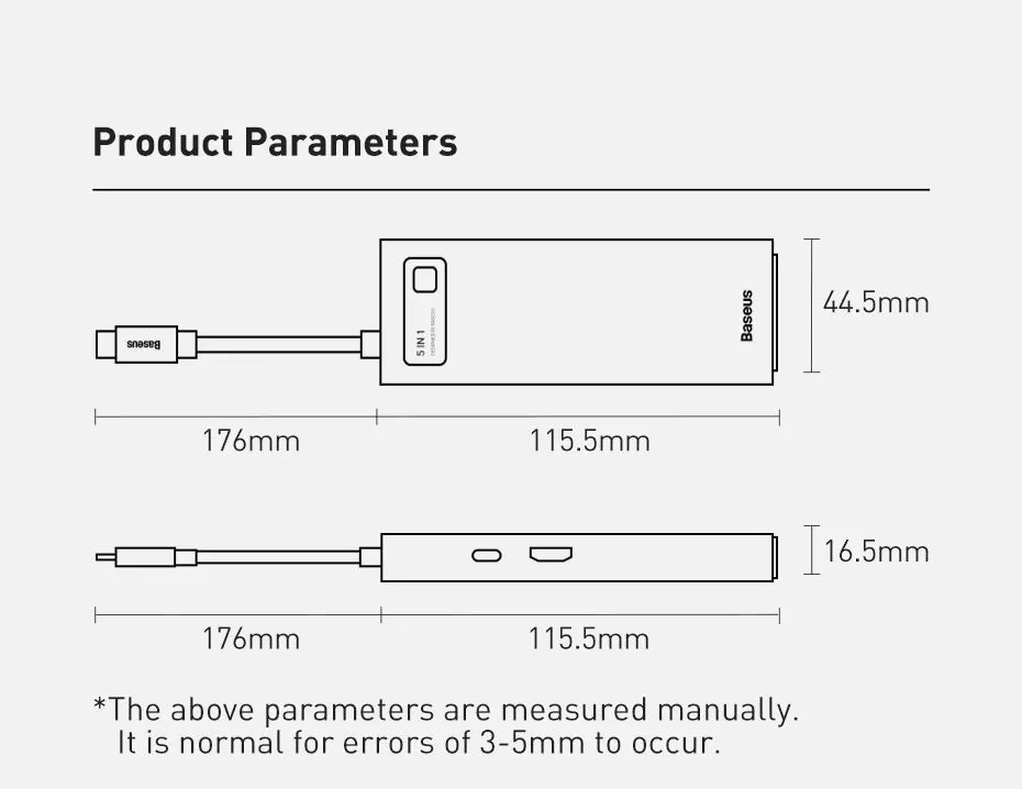 Baseus USB C HUB USB 3.0 3 0 Type C Multi HUB for Macbook Pro Air Surface Pro 7 USB Ethernet Network HUB Dock Station Splitter