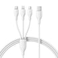 Baseus 3 in 1 USB Cable For Samsung Xiaomi Mi Type C Cable for iPhone 14 13 12 X 11 Pro Max Charger Micro USB C Soft TPE