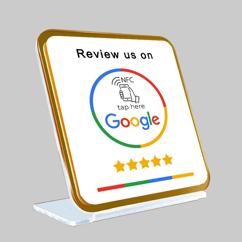 Large Size Black Printing NFC Google Reviews Display Stand