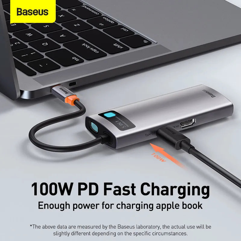 Baseus USB C HUB USB 3.0 3 0 Type C Multi HUB for Macbook Pro Air Surface Pro 7 USB Ethernet Network HUB Dock Station Splitter