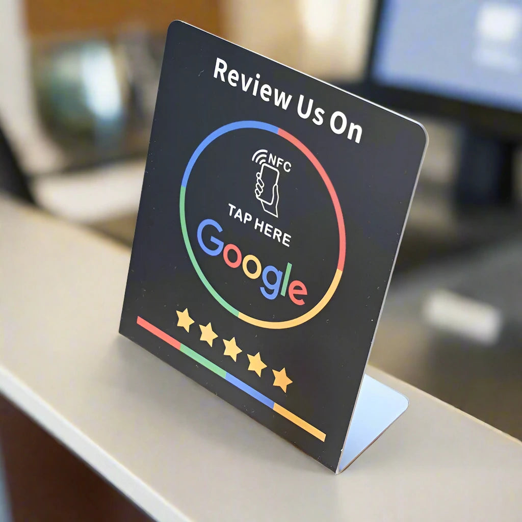 Google Review Card NFC station - Black