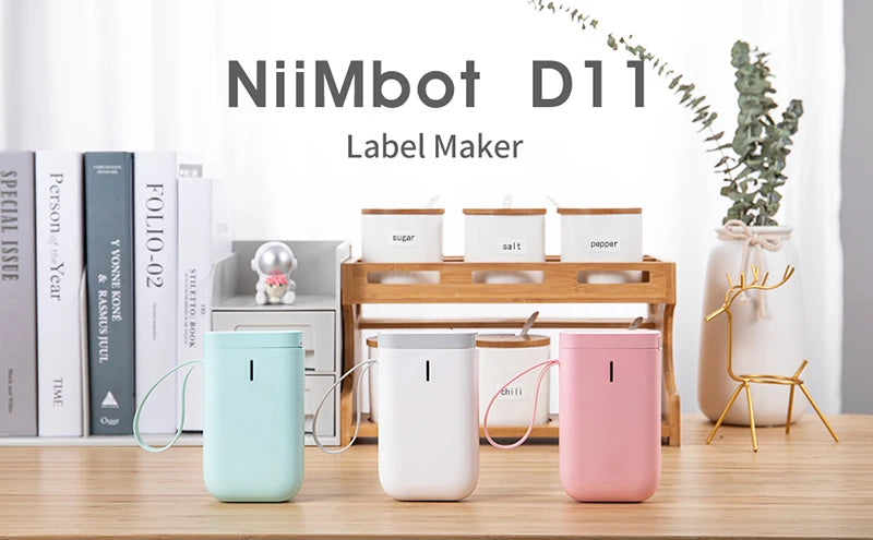 NiiMbot D11 Label Maker Machine Portable Wireless Bluetooth Thermal Label Printer Multiple Templates Available for Office Home