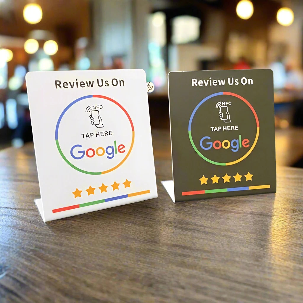 Google Review Card NFC station - White