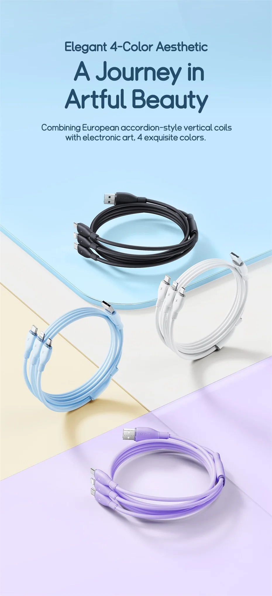 Baseus 3 in 1 USB Cable For Samsung Xiaomi Mi Type C Cable for iPhone 14 13 12 X 11 Pro Max Charger Micro USB C Soft TPE