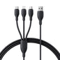 Baseus 3 in 1 USB Cable For Samsung Xiaomi Mi Type C Cable for iPhone 14 13 12 X 11 Pro Max Charger Micro USB C Soft TPE