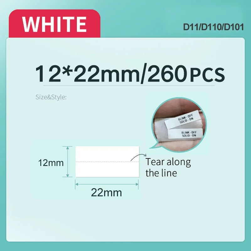 Niimbot D110 D11 D101 Mini Thermal Label Printer Paper Waterproof Anti-Oil Printing Label No Glue Scratch-Resistant Tape Sticker