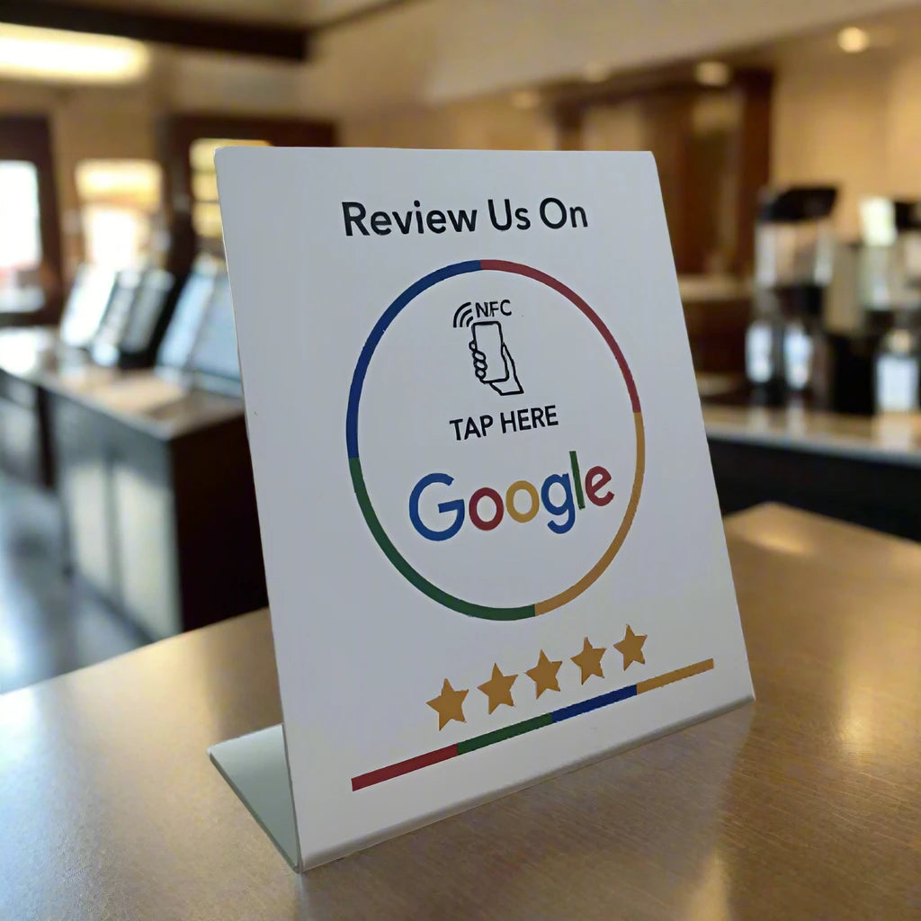 Google Review Card NFC station - White