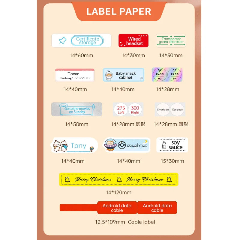 Niimbot B18 PET Label Paper Keep 8-10 Years Scratch-Resistant Tape Sticker And Colorful Carbon Ribbon For Portable Label Printer