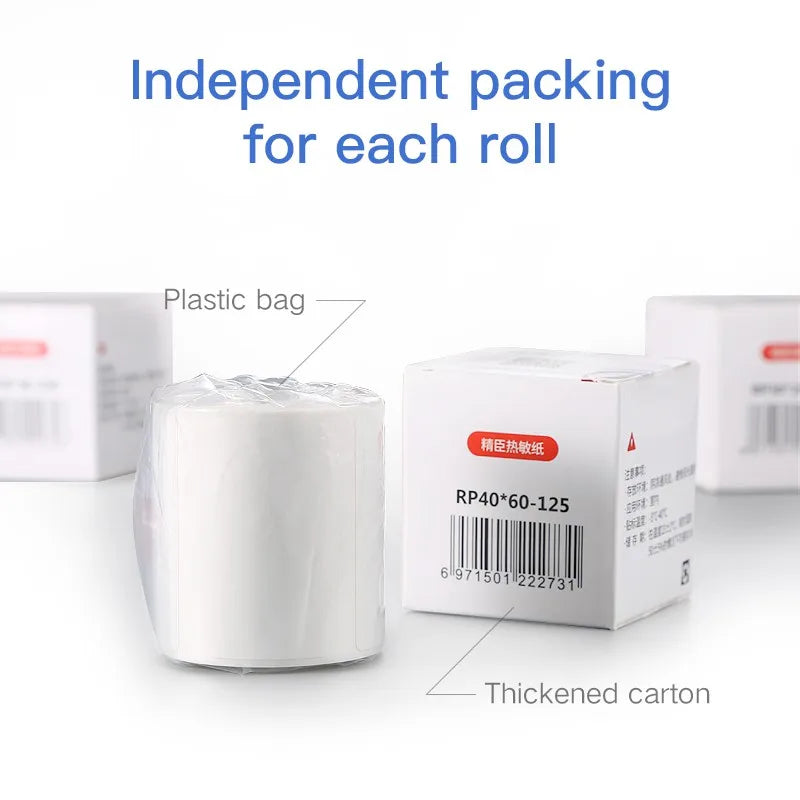 2 Rolls NIIMBOT B21 B3S Thermal Label Clothing Price Food Self-adhesive Tag Waterproof Smart Office Pocket Printer Label Paper