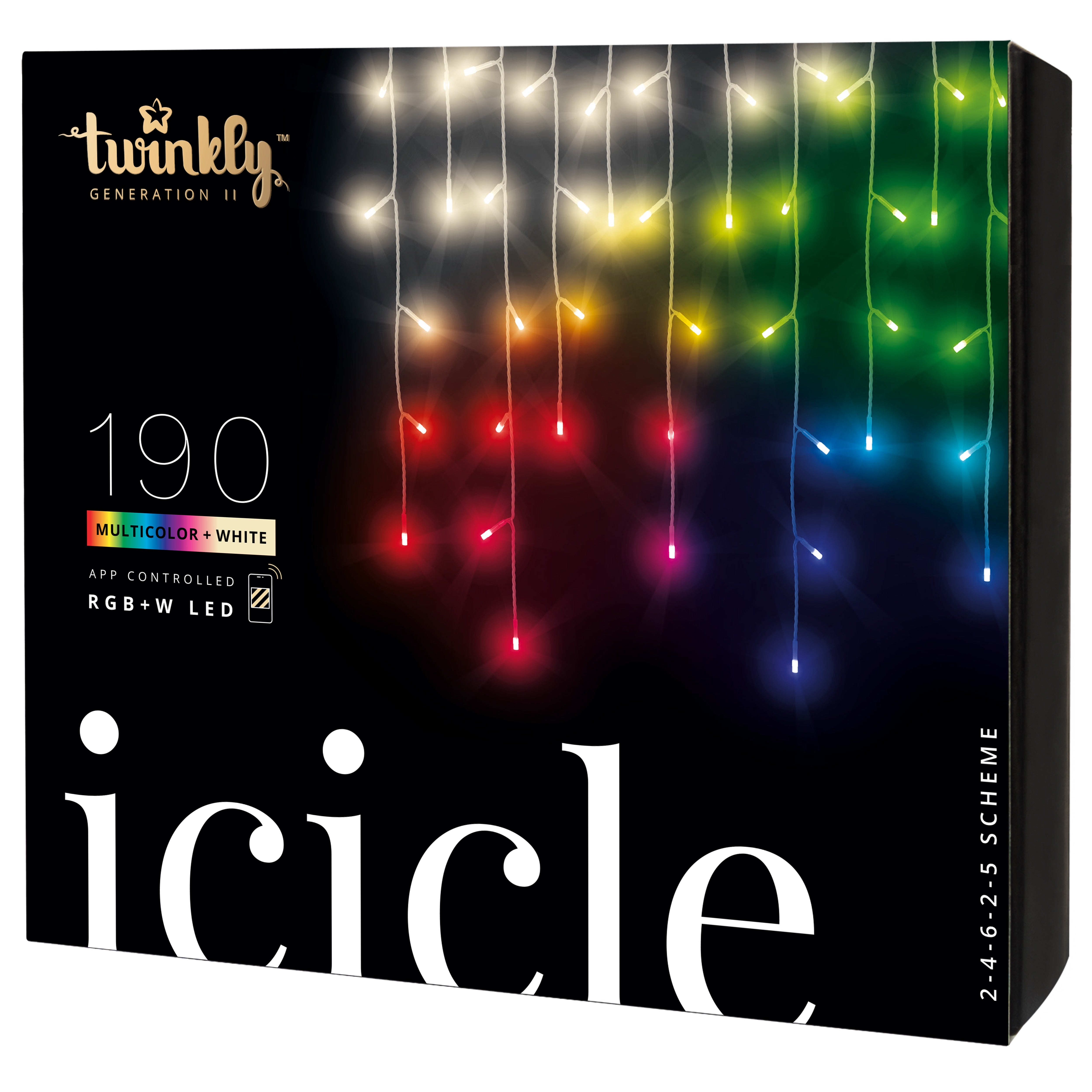 Twinkly ICICLE mit 190 RGB+W LED 5mm, 5.5m