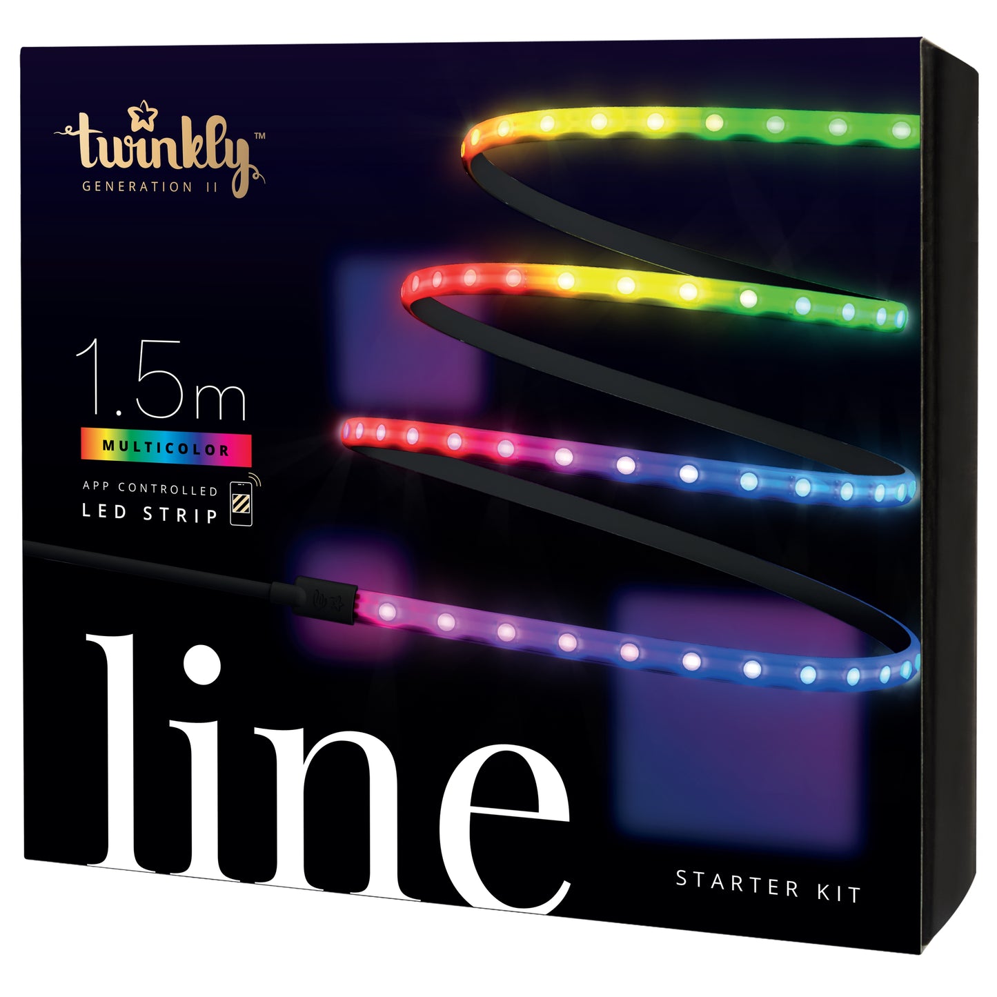 Twinkly LINE Lichterband mit 100 RGB LED, 1.5m  - Schwarz