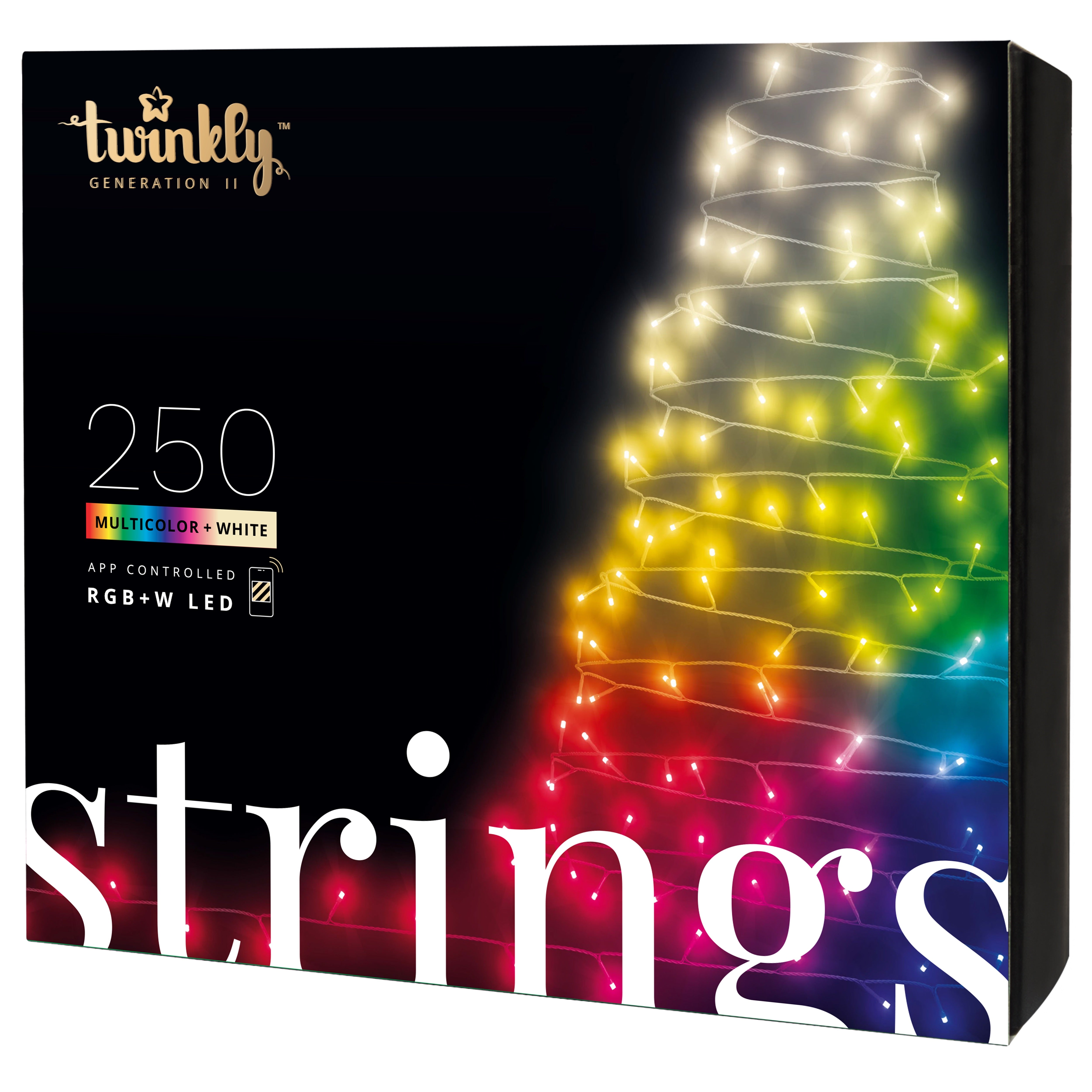 Twinkly STRINGS mit 250 RGB+W LED 4.3mm, 20m