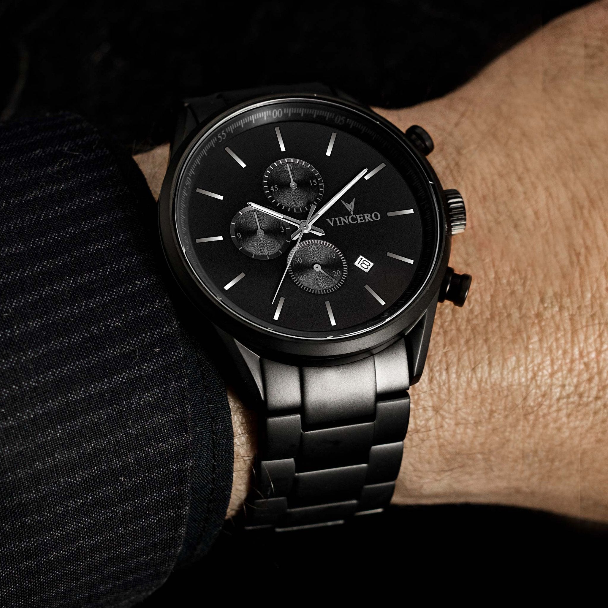 VINCERO Watch - The Chrono S Matte Black Steel